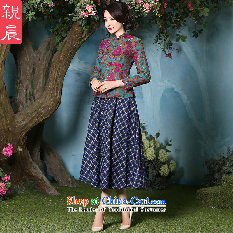 The pro-am, autumn and winter retro improved daily new cotton waffle robes skirts and Stylish coat folder dresses female clothes shirt 2XL, pro-am , , , shopping on the Internet