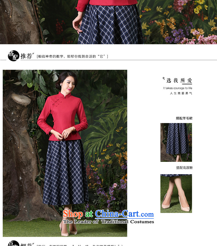 At 2015 new pro-thick cotton linen dresses shirts plus improved daily retro style Chinese autumn and winter, BLOUSES +CDN Diamond blue long skirt S picture, prices, brand platters! The elections are supplied in the national character of distribution, so action, buy now enjoy more preferential! As soon as possible.