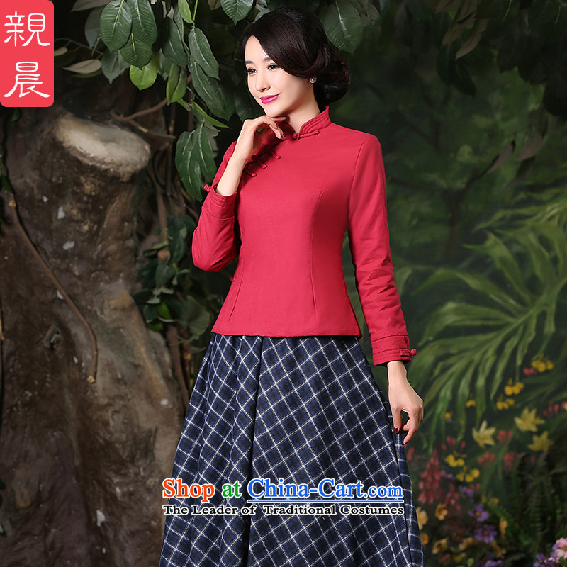 At 2015 new pro-thick cotton linen dresses shirts plus improved daily retro style Chinese autumn and winter, BLOUSES 2XL, pro-am , , , shopping on the Internet
