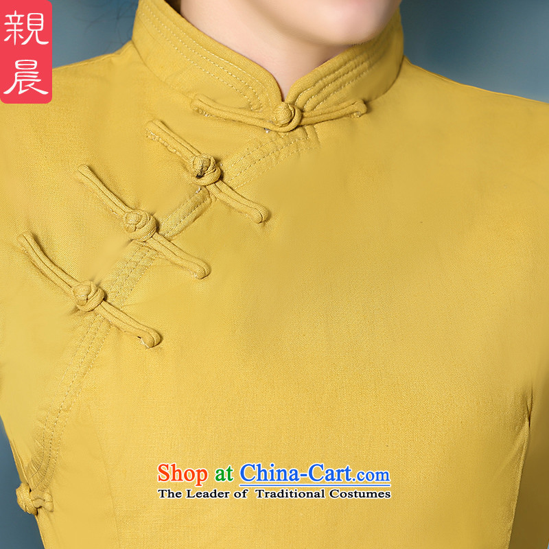 The pro-am cotton linen cheongsam dress 2015 autumn and winter new thick daily improved stylish dresses, Sau San shirt 2XL, shirt pro-am , , , shopping on the Internet