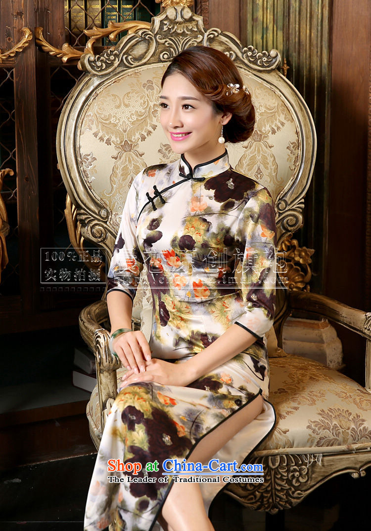 Morning new qipao land 2015 Autumn replacing retro long improved stylish Chinese herbs extract cheongsam dress long-sleeved ink following suit L picture, prices, brand platters! The elections are supplied in the national character of distribution, so action, buy now enjoy more preferential! As soon as possible.