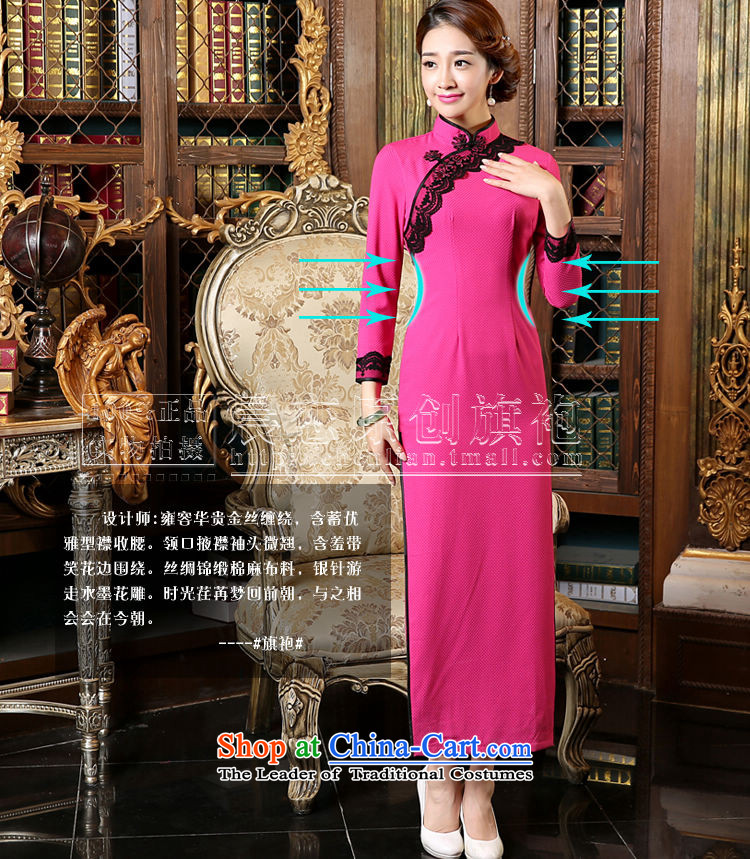 Morning New Autumn Love cheongsam with retro long improved long-sleeved cheongsam dress stylish Chinese Republic of Korea in the red and green in red 155/S picture, prices, brand platters! The elections are supplied in the national character of distribution, so action, buy now enjoy more preferential! As soon as possible.