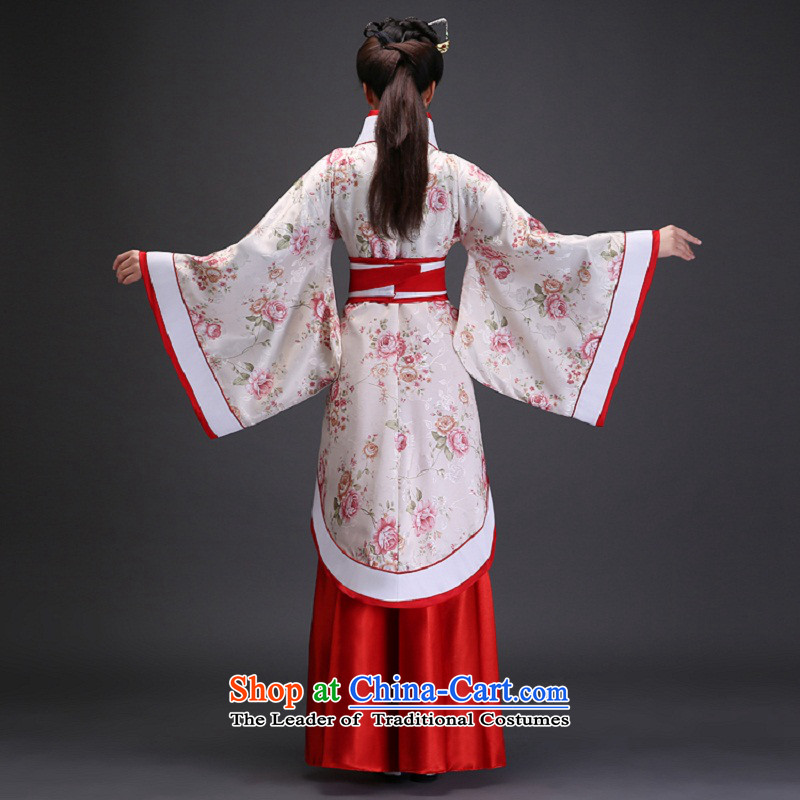 Syria costume Han-hour fairies skirt gliding clothing Tang Dynasty Han-Women's ancient lady in the Guzheng show floor floor white photographic portrait are suitable for time code 160-175cm, Syrian shopping on the Internet has been pressed.