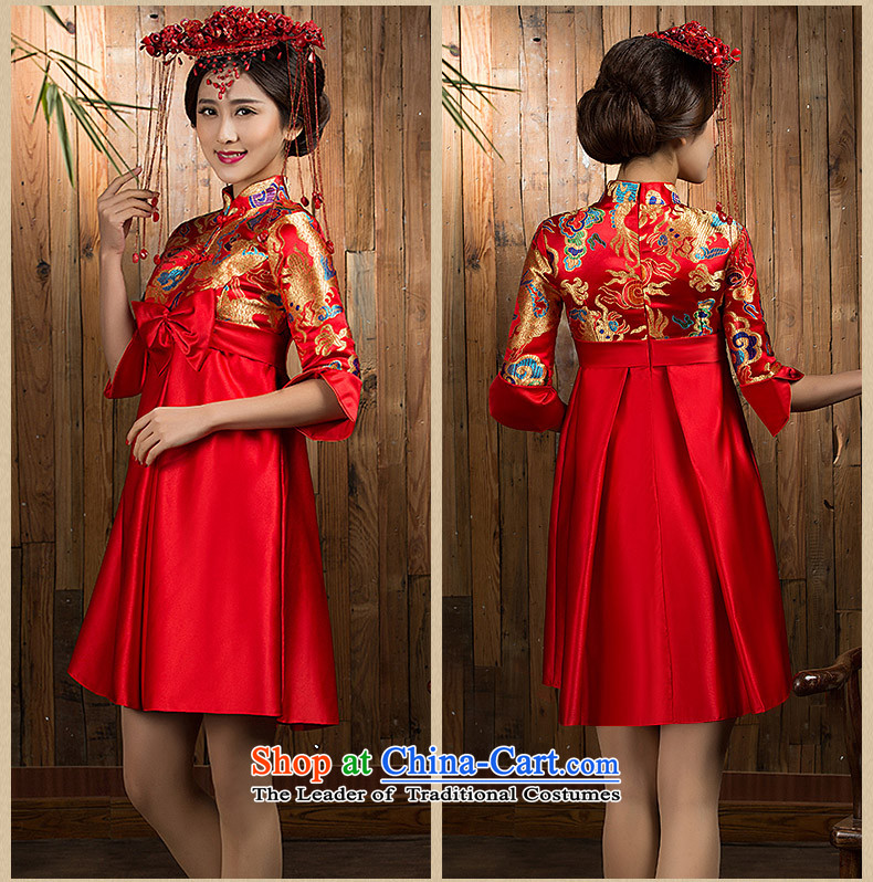 Non-you do not marry 2015 Autumn embroidery bows services bride cheongsam red pregnant women for larger wedding dress bridal dresses back door onto the skirt in E=long-sleeved waist long skirt cotton M picture, prices, brand platters! The elections are supplied in the national character of distribution, so action, buy now enjoy more preferential! As soon as possible.