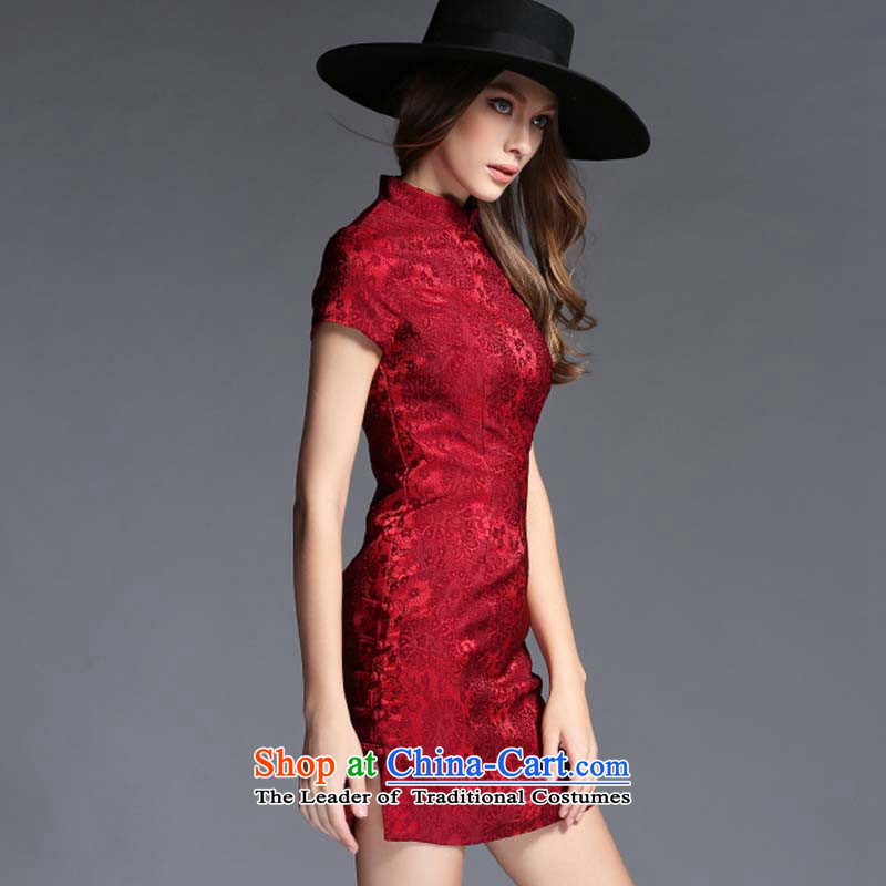 Load New autumn caynova2015 China wind retro jacquard Sau San video picture of the forklift truck qipao thin colored m,caynova,,, shopping on the Internet