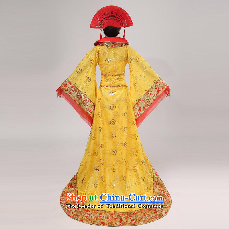 Time Gold Han-Syrian women's ancient clothing fairies Han-Tang Dynasty to the Tang Dynasty Gwi-floor, Queen's photo album guzheng female television programs will stage yellow building are suitable for time Syria 160-175cm, code , , , shopping on the Inter