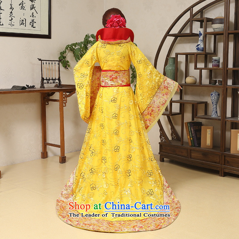 Time Syrian Wu costume clothing Gwi-Tang Dynasty Queen's fairy tails will Han-Princess ancient lady's floor yellow cos are code suitable for Picture, prices, 160-175cm brand platters! The elections are supplied in the national character of distribution, so action, buy now enjoy more preferential! As soon as possible.