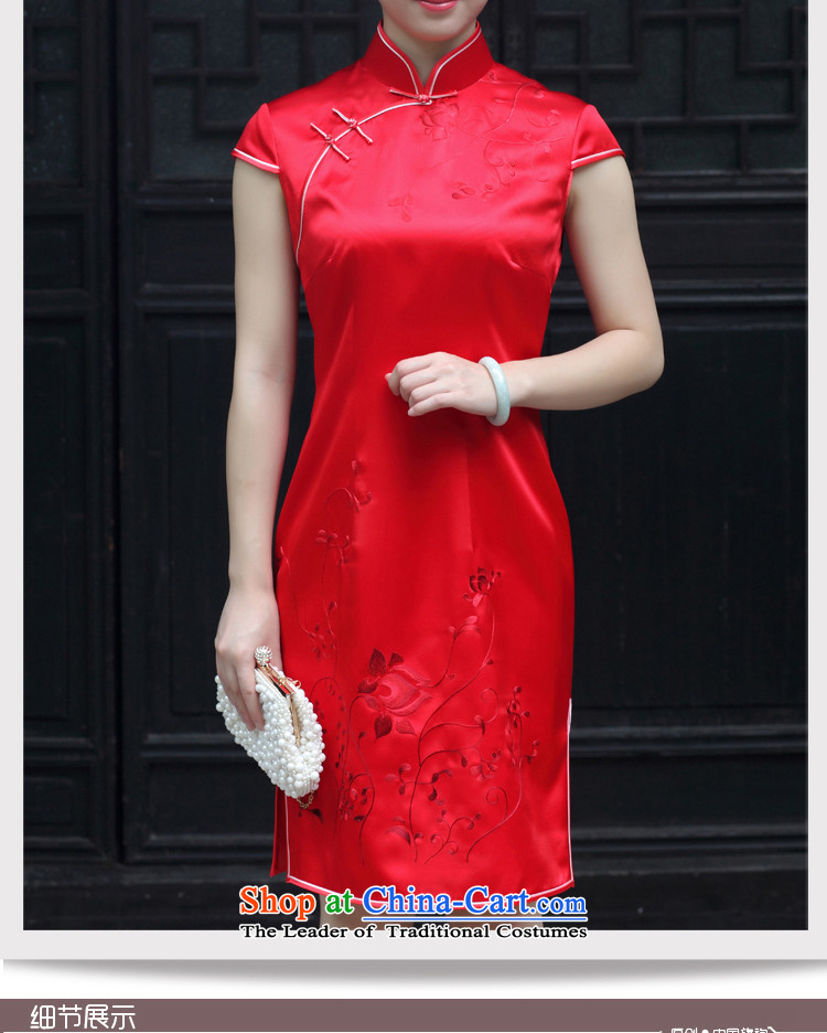 The Wu female red 2015 New Silk Cheongsam dress autumn load bride high-end cheongsam dress short handicraft embroidery, custom red XXL picture, prices, brand platters! The elections are supplied in the national character of distribution, so action, buy now enjoy more preferential! As soon as possible.
