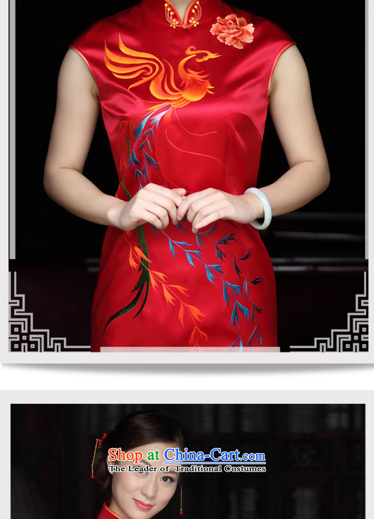 The Wu female red autumn 2015 new cheongsam improved silk pure handicraft embroidery red married women bows service sleeveless female Tang Red L picture, prices, brand platters! The elections are supplied in the national character of distribution, so action, buy now enjoy more preferential! As soon as possible.