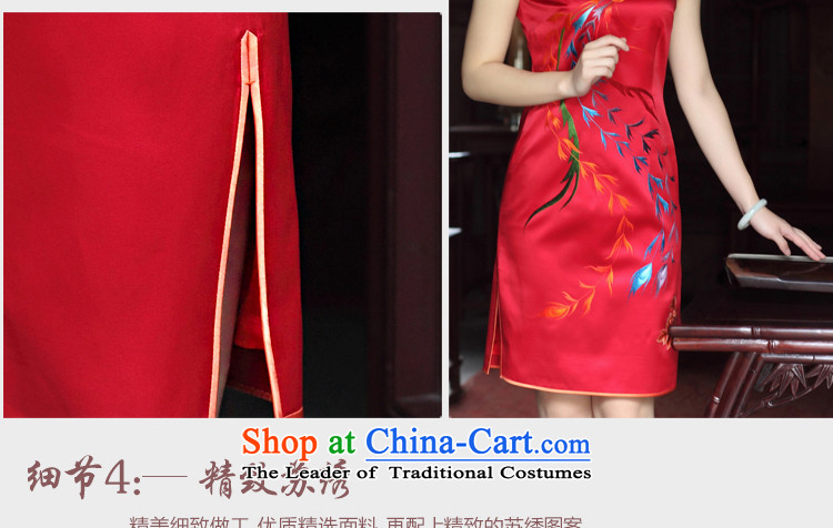The Wu female red autumn 2015 new cheongsam improved silk pure handicraft embroidery red married women bows service sleeveless female Tang Red L picture, prices, brand platters! The elections are supplied in the national character of distribution, so action, buy now enjoy more preferential! As soon as possible.