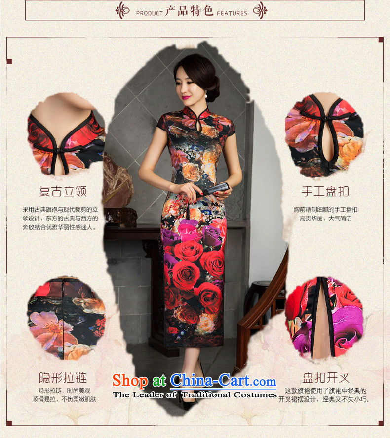 Print with floral displays 2015 Long 歆 qipao fall inside the new mother replacing cheongsam dress temperament retro qipao improvement long skirt M11020 qipao picture color pictures, prices, XL brand platters! The elections are supplied in the national character of distribution, so action, buy now enjoy more preferential! As soon as possible.