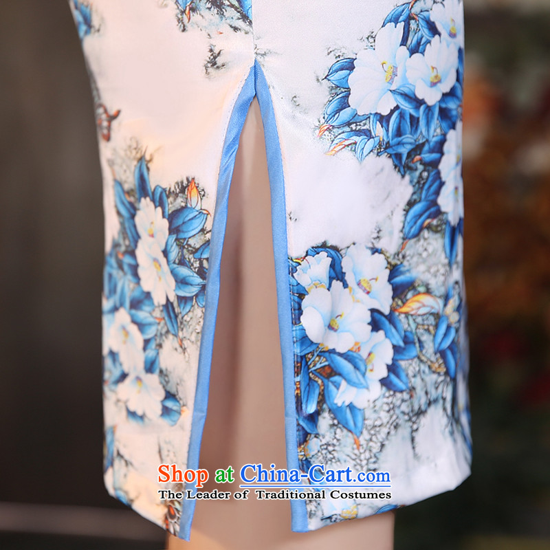 The cross-sa snow retro cheongsam dress new 2015 Autumn) replacing qipao improved Seven stylish cuff cheongsam dress in Long White XL, improve the cross-ZA98001 sa shopping on the Internet has been pressed.