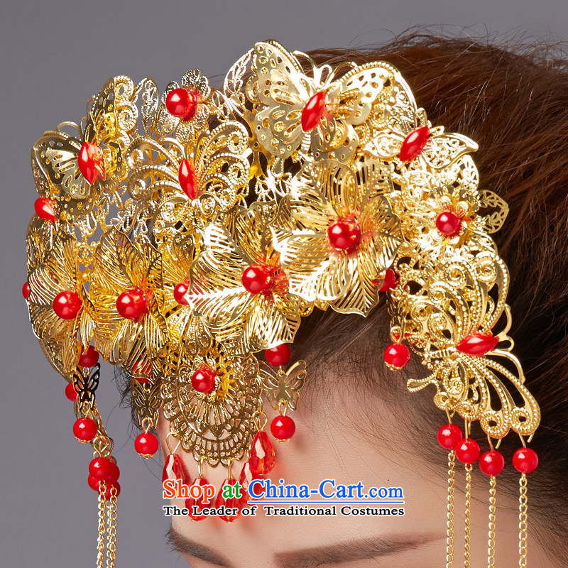 The Friends of ancient headdress edging CHINESE CHEONGSAM FUNG Sau Wo Service Classic Champion Accessories Red Head Ornaments marriages jewelry autumn new products, Yi (LANYI) , , , shopping on the Internet