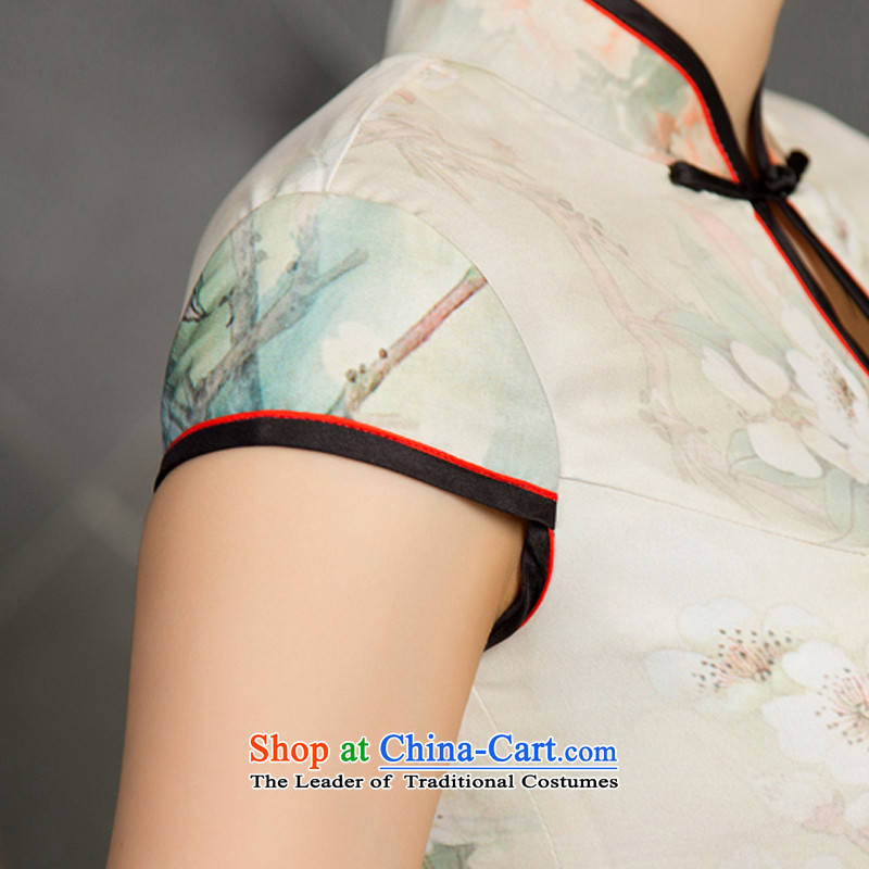 The picture in Dongjak 歆 2015. Long cheongsam dress improved retro style qipao new autumn long load qipao gown M11024 Ms. Picture Color Ink (MOXIN 歆 XL,....) shopping on the Internet