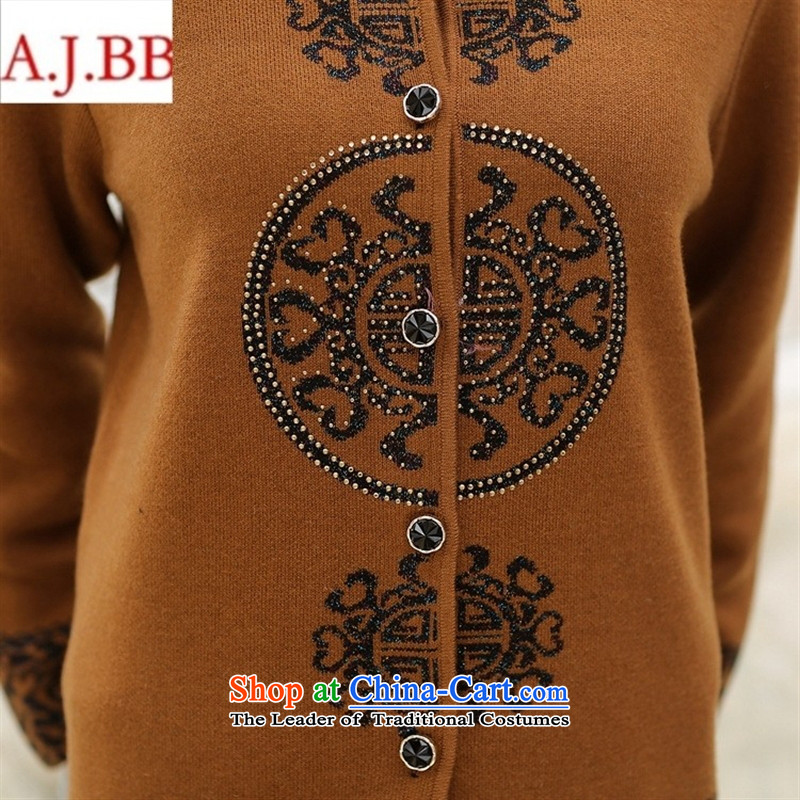 Orange Tysan * autumn and winter in the new Elderly Women's mother woolen coats cardigan grandma loaded thick Sweater Knit shirts female blue 110,A.J.BB,,, shopping on the Internet