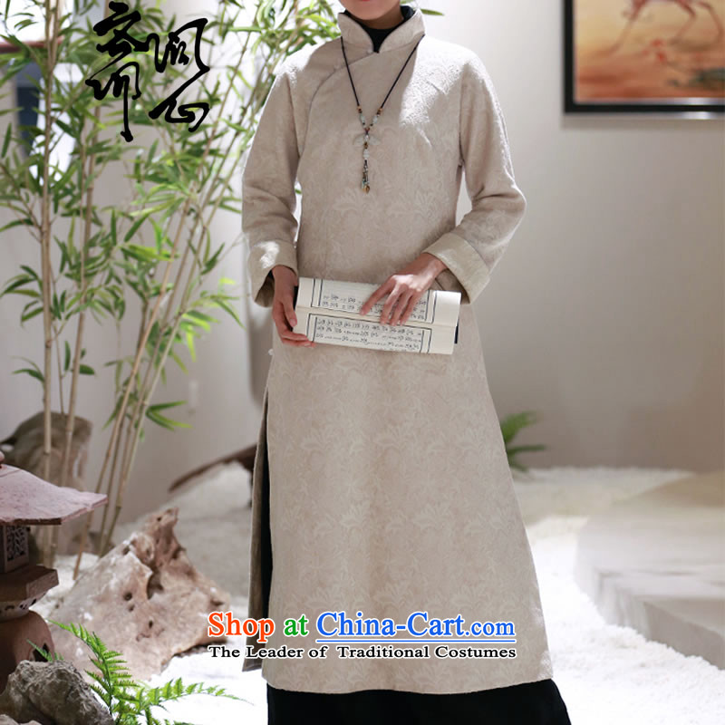 Ask the heart of Ramadan _MING HEART HEALTH women fall of Chinese jacquard collar cheongsam dress 2699 m White聽L
