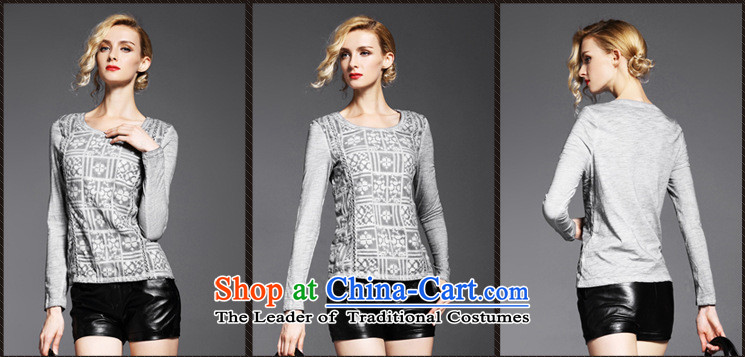Ya-ting shop autumn and winter new women stitching round-neck collar long-sleeved leisure wild Ms. T-shirt, forming the Sau San WN11014 shirt Gray L picture, prices, brand platters! The elections are supplied in the national character of distribution, so action, buy now enjoy more preferential! As soon as possible.