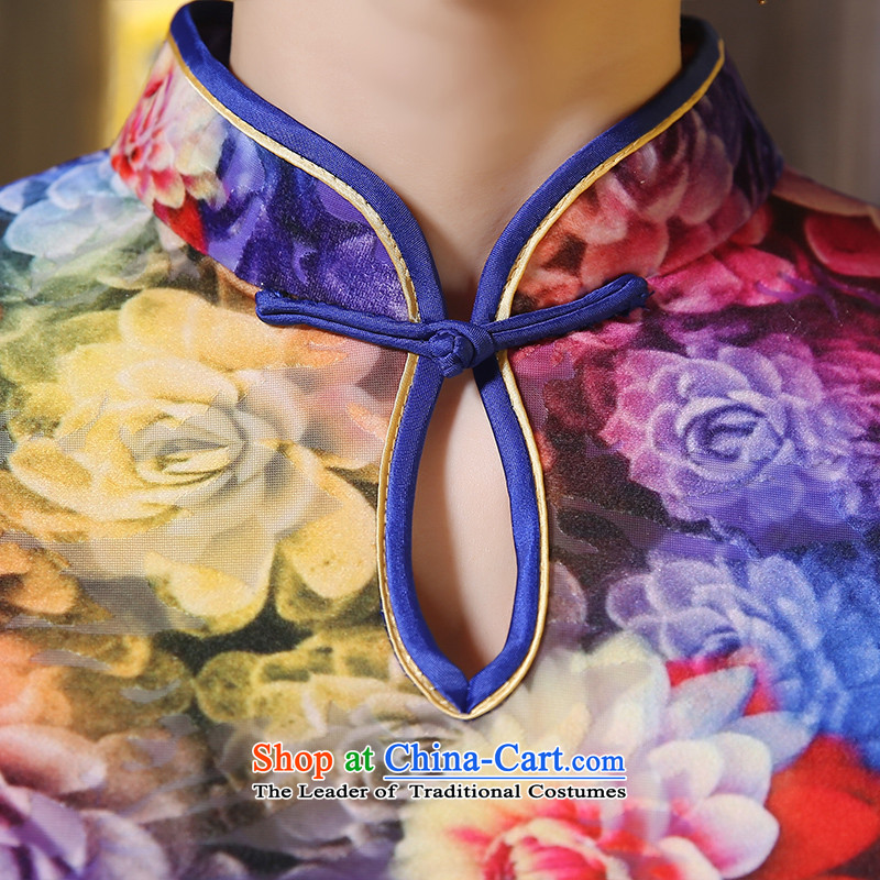 The cheer her flowers Mau New Stylish retro qipao long wool improved qipao autumn long), Ms. qipao gown ZA9805 picture color S, improve cross-sa , , , shopping on the Internet