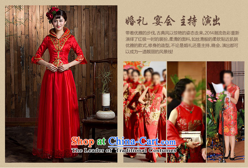 Non-you do not marry 2015 autumn and winter new bride in the cheongsam wedding dress long-sleeved red Chinese Antique wedding services brides back door bows with 7 cuff long skirt pictures, prices, M brand platters! The elections are supplied in the national character of distribution, so action, buy now enjoy more preferential! As soon as possible.