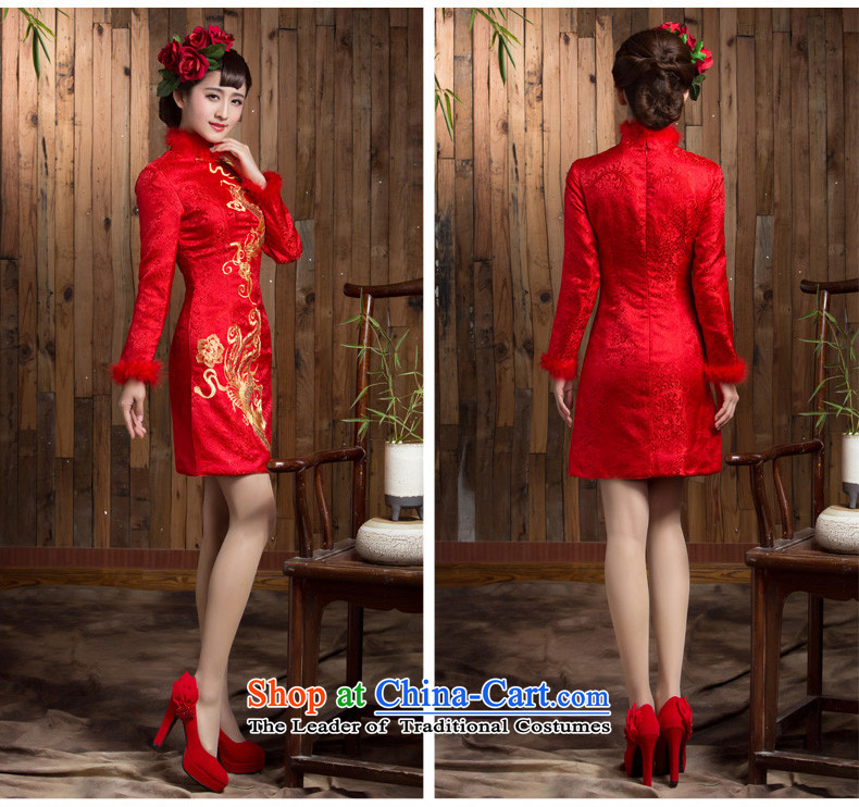 Non-you do not marry cheongsam dress Stylish retro 2015 short, Phoenix Chinese qipao Sau San improved wedding dress autumn and winter long-sleeved clothing RED M pictures transmitted, prices, brand platters! The elections are supplied in the national character of distribution, so action, buy now enjoy more preferential! As soon as possible.