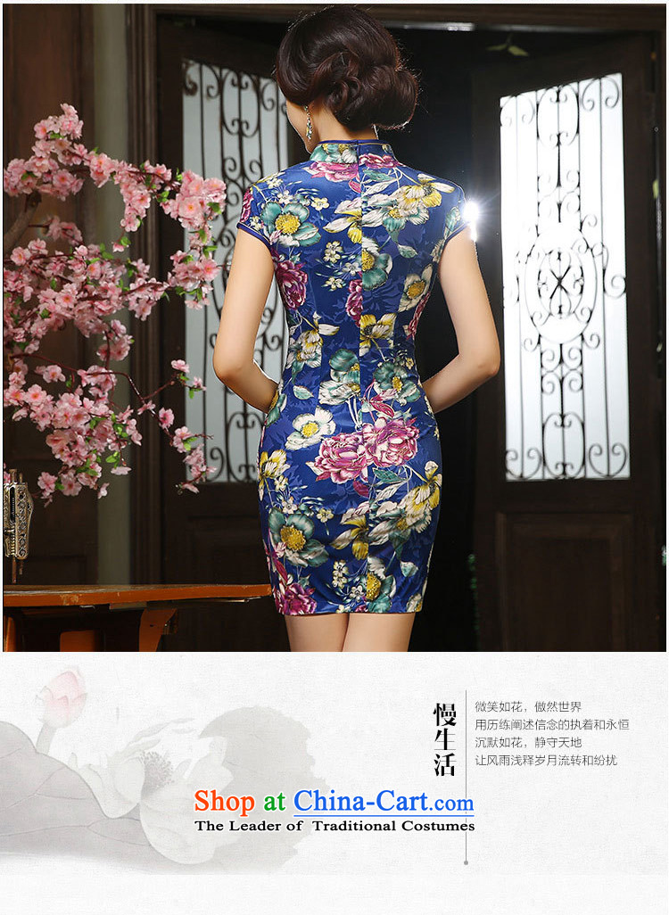 Leung Ching-day pipa pressed to micro-scouring pads short of Kim qipao retro improved load mother Sau San annual stylish blue dress S picture, prices, brand platters! The elections are supplied in the national character of distribution, so action, buy now enjoy more preferential! As soon as possible.