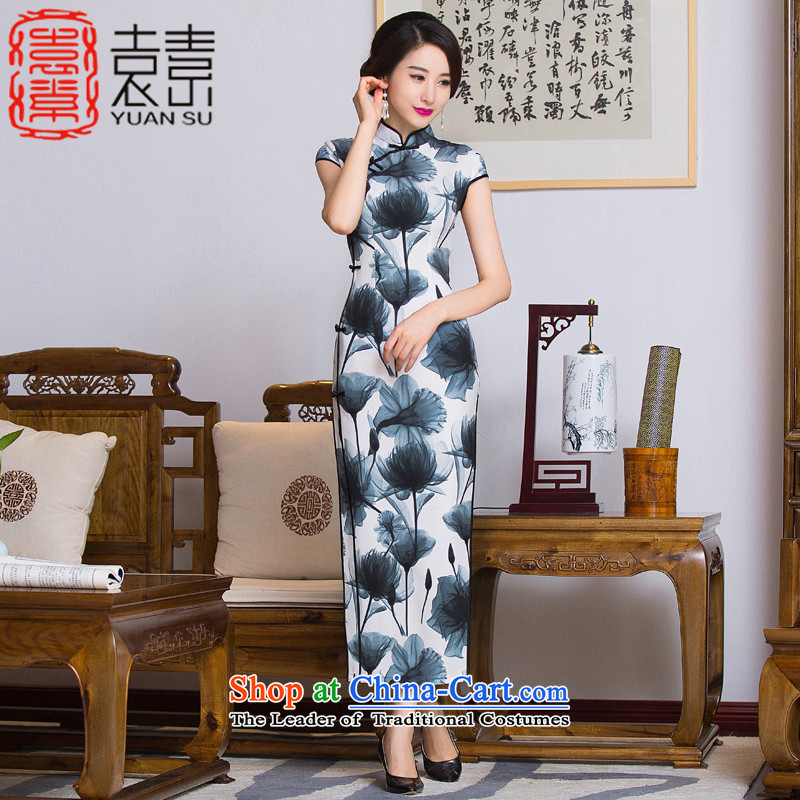 Submission from Mr Yuen of paintings?by 2015 long load autumn qipao paintings improved cheongsam dress long antique style qipao Ms. dresses dress?QD290?picture color?XXL