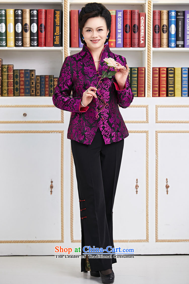 Ms. older GENYARD Tang dynasty Long-sleeve temperament as the spring and autumn jacket decorated mother coat purple purple L picture, prices, brand platters! The elections are supplied in the national character of distribution, so action, buy now enjoy more preferential! As soon as possible.