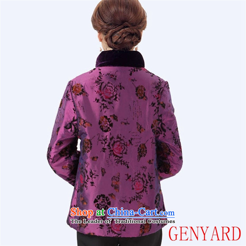 The elderly in the Chinese improvement GENYARD Tang dynasty mother coat retro-tie jacket national flocking Fall/Winter Collections figure XXXL,GENYARD,,, shopping on the Internet
