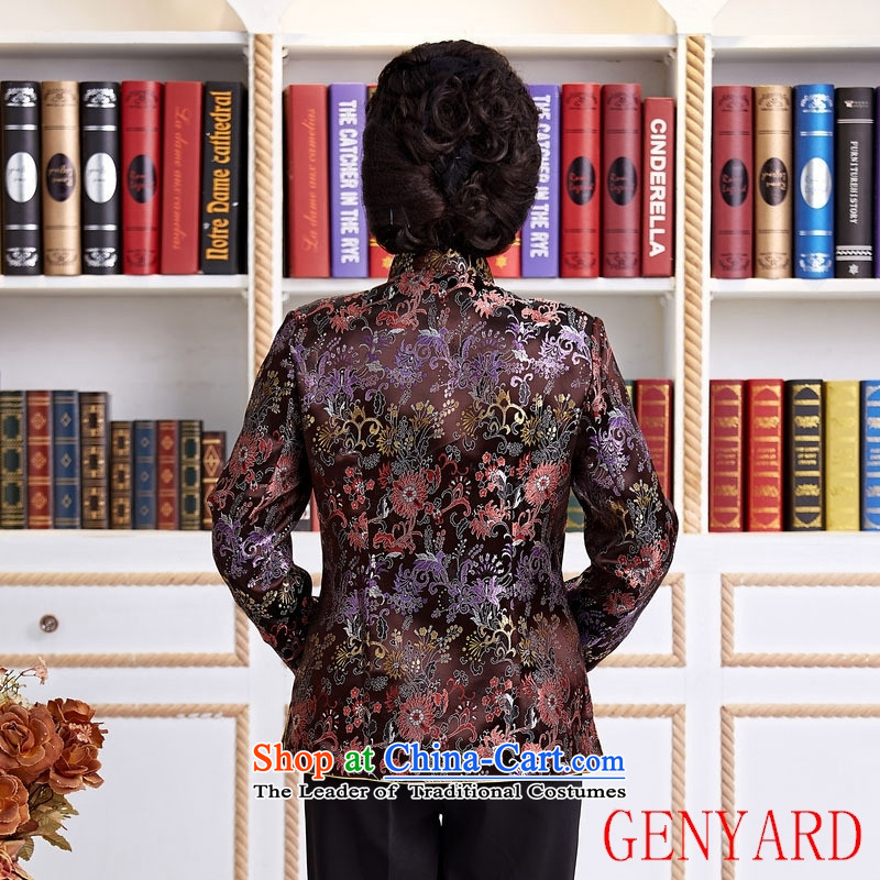 The elderly in new GENYARD ethnic Chinese President Tang dynasty improved long-sleeved load spring and autumn mother blouses female red XXXXL,GENYARD,,, shopping on the Internet