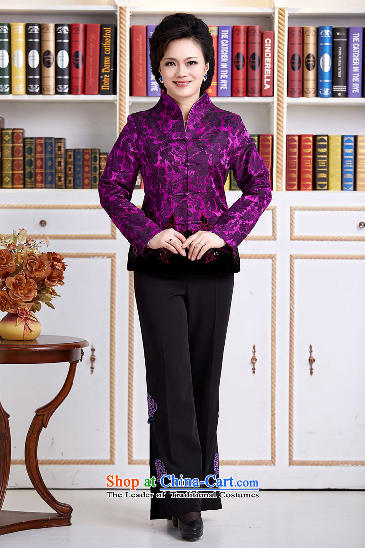 Tang Dynasty new GENYARD female spring and autumn China wind improved Han-embroidered dress shirt improved stylish pictures XXXXL long-sleeved purple, prices, brand platters! The elections are supplied in the national character of distribution, so action, buy now enjoy more preferential! As soon as possible.