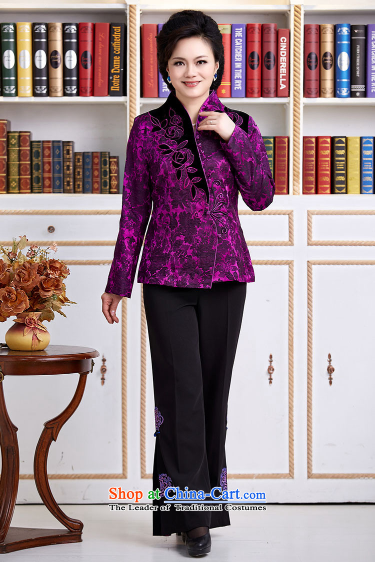 The elderly in the GENYARD embroidered short, long-sleeved T-shirt female autumn and winter Chinese collar Tang Jacket coat cardigan red XXXL picture, prices, brand platters! The elections are supplied in the national character of distribution, so action, buy now enjoy more preferential! As soon as possible.