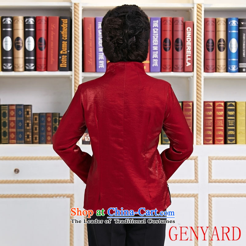 Ms. Tang dynasty GENYARD spring and autumn installed China wind long-sleeved blouses and stylish modern TANG Sau San women's clothing red XXL,GENYARD,,, annual shopping on the Internet