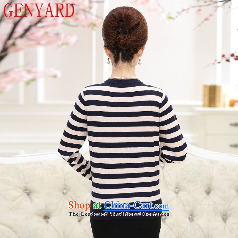 Replace the fall of mom GENYARD long-sleeved sweater in forming the streaks of older women in spring and autumn knitwear middle-aged women fall blouses wine red M 100 catties ,GENYARD,,, within shopping on the Internet