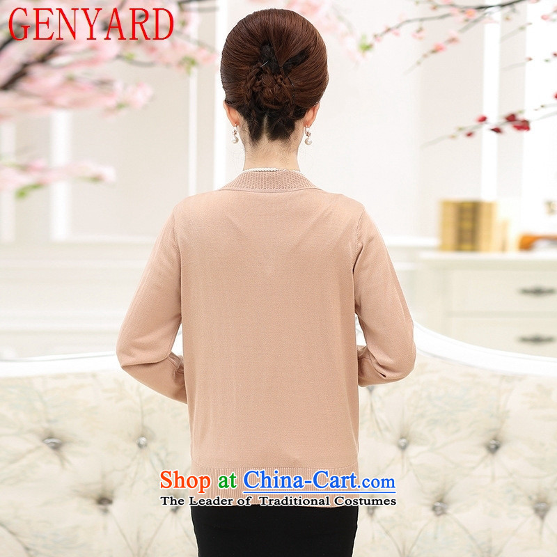 Load New GENYARD autumn mother boxed long-sleeved loose Knitted Shirt 40-50-year-old middle-aged women cardigan really two kits M,GENYARD,,, Purple Shopping on the Internet
