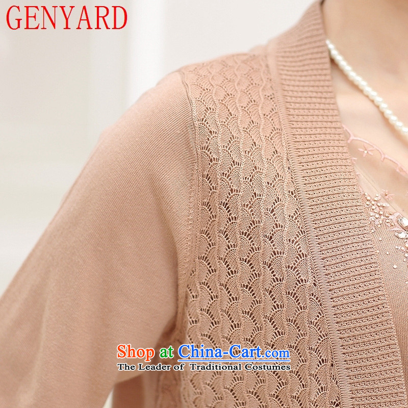 Load New GENYARD autumn mother boxed long-sleeved loose Knitted Shirt 40-50-year-old middle-aged women cardigan really two kits M,GENYARD,,, Purple Shopping on the Internet