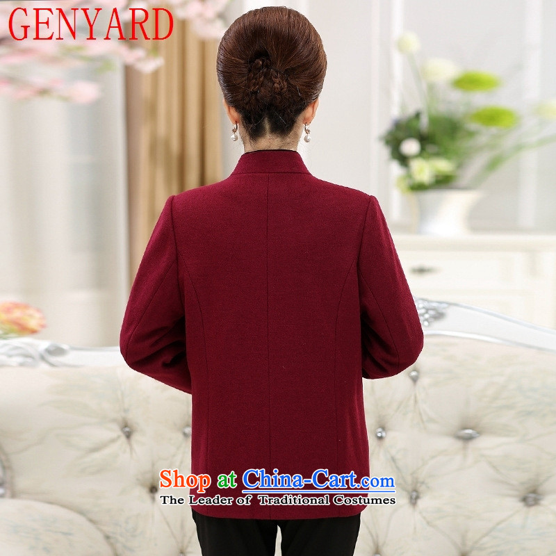Gross butted GENYARD? Older Women fall inside the neck jacket 50-60-year-old grandmother of older persons with tang blouses red L,GENYARD,,, shopping on the Internet