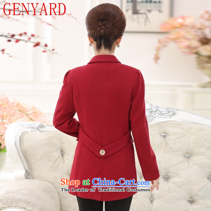The elderly in the GENYARD windbreaker fall inside the fall of the girl mothers with middle-aged female in the long jacket 40-50-year-old wind red 3XL,GENYARD,,, shopping on the Internet