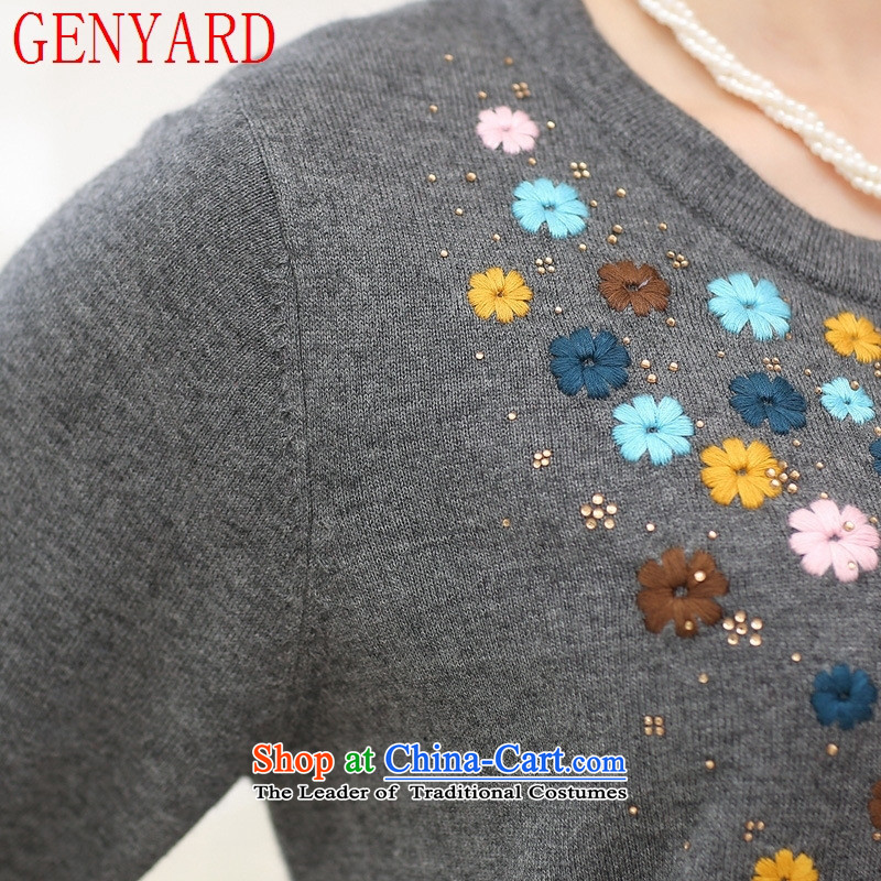 Replace Replace the autumn GENYARD Mother New knitwear middle-aged LADIES CARDIGAN embroidered jacket 40-50-year-old elderly in woolen sweater khaki 3XL( recommendations 150-165¨catty ),GENYARD,,, shopping on the Internet