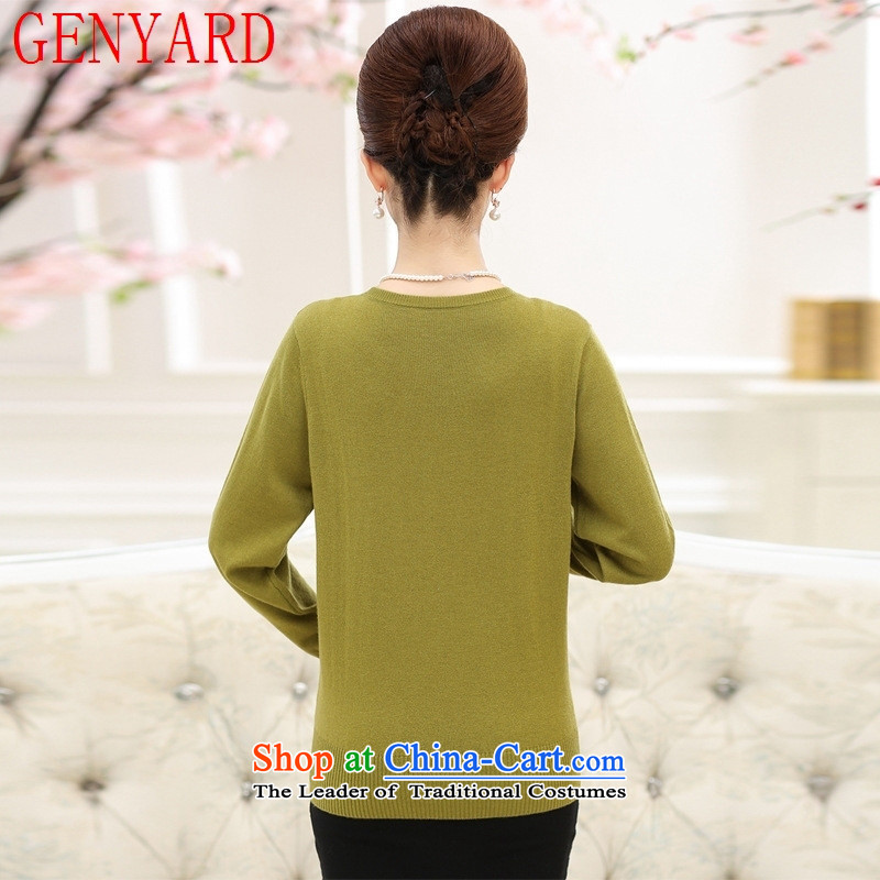 Replace Replace the autumn GENYARD2015 mother new products in older women's stylish long-sleeved T-shirt relaxd Knitted Shirt, forming the wool sweater pickled green 2XL( catty ),GENYARD,,, paras. 135-145 recommended shopping on the Internet