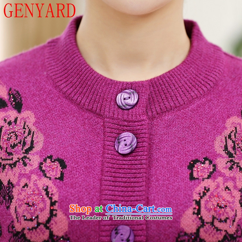 Genyard of older persons in the women's autumn and winter jackets MOM pack elderly grandmothers loaded thick sweater clothes cardigan fleece purple M recommended 100 catties of ,GENYARD,,, shopping on the Internet