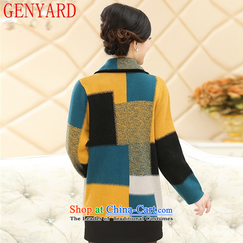 In the autumn of the year GENYARD2015 jackets Long Hoodie MOM pack gross? older persons of the girl is coat sub-grid T-shirt with dark green 2XL 150 - 160131 catty ,GENYARD,,, shopping on the Internet
