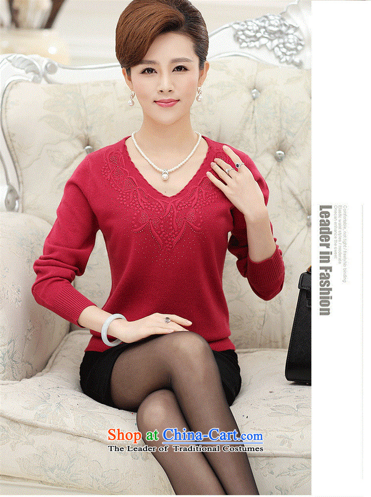 The elderly in the mother load GENYARD autumn knitted shirts middle-aged female boxed long-sleeved sweater round-neck collar larger T-shirt rubber coated red L 100-125 catty picture, prices, brand platters! The elections are supplied in the national character of distribution, so action, buy now enjoy more preferential! As soon as possible.