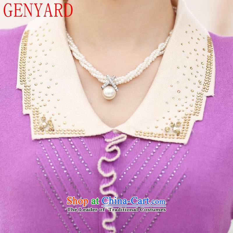 Long-sleeved blouses and middle-aged GENYARD2015 knitted shirts sweater autumn aware of the elderly in the mother with solid shirt woolen sweater pink 2XL( recommendations 135-150 female catty ),GENYARD,,, shopping on the Internet