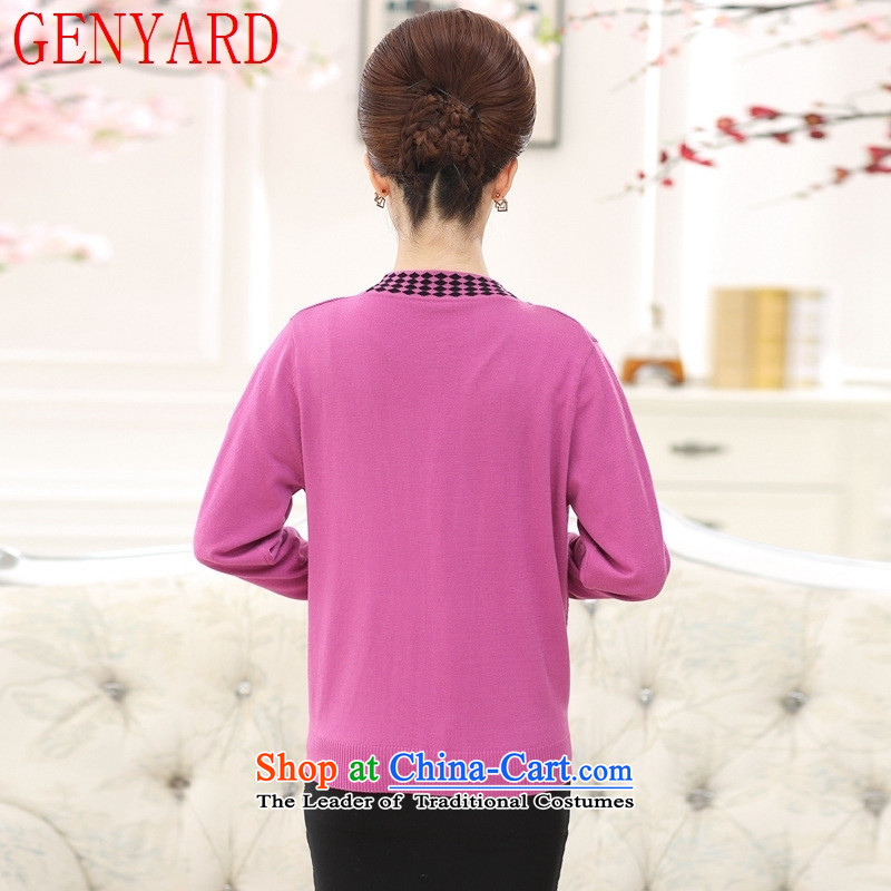 The fall of the new middle-aged GENYARD2015 women fall inside the older long-sleeved shirt, forming the flip neck knitted blouses mother female navy L recommendations 90-120 catty ),GENYARD,,, shopping on the Internet
