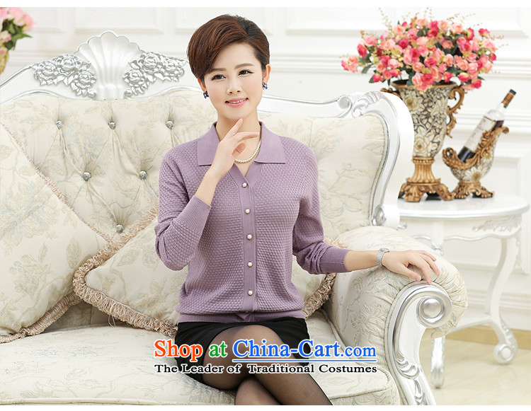 The elderly in the spring and autumn female GENYARD jackets 40-50-year-old middle-aged moms Knitted Shirt Cardigan lapel of long-sleeved T-shirt of purple M within one hundred catties picture, prices, brand platters! The elections are supplied in the national character of distribution, so action, buy now enjoy more preferential! As soon as possible.