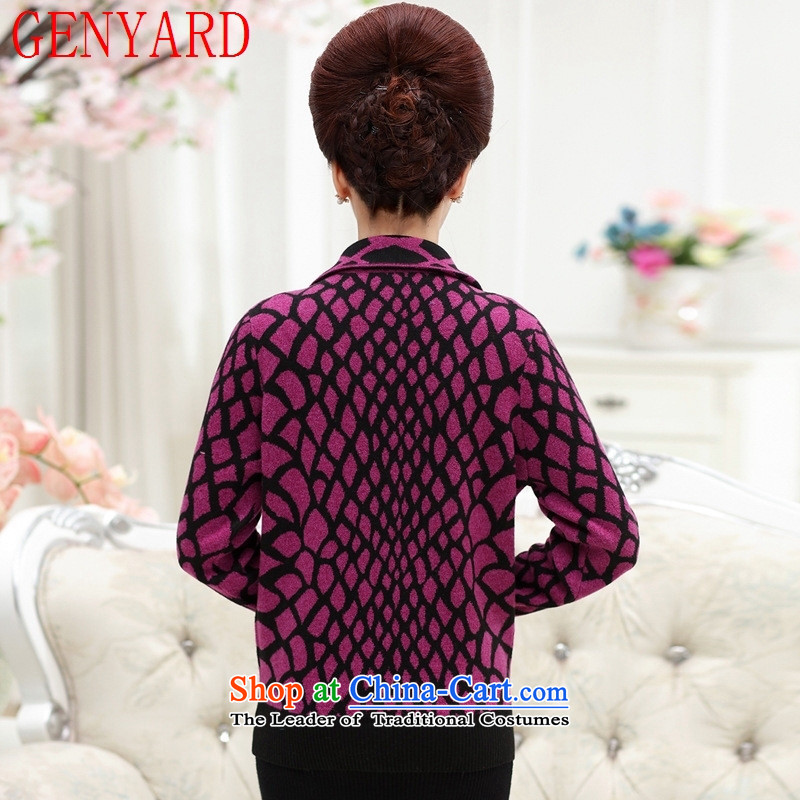 Genyard autumn and winter in the new Elderly Women Fleece Jacket Mother of older persons with LADIES CARDIGAN cashmere sweater large red replace grandma XL,GENYARD,,, shopping on the Internet