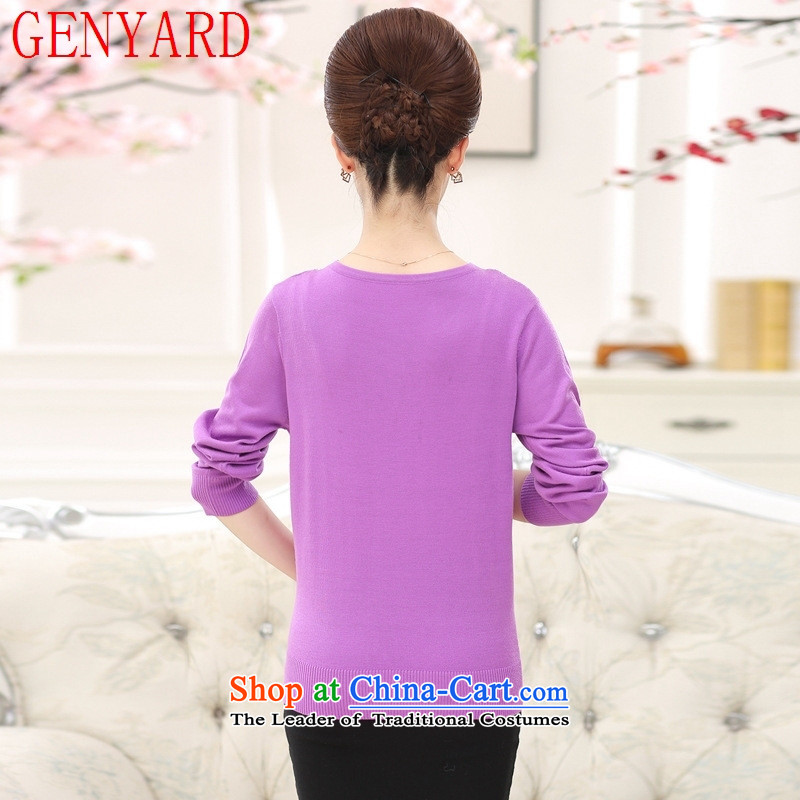 In the number of older women's GENYARD autumn replacing woolen sweater large middle-aged mother with long-sleeved T-shirt women Knitted Shirt of older persons in the Purple L recommendations 90-120 catty ),GENYARD,,, shopping on the Internet