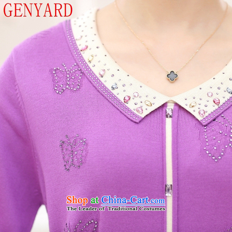 In the number of older women's GENYARD autumn replacing woolen sweater large middle-aged mother with long-sleeved T-shirt women Knitted Shirt of older persons in the Purple L recommendations 90-120 catty ),GENYARD,,, shopping on the Internet