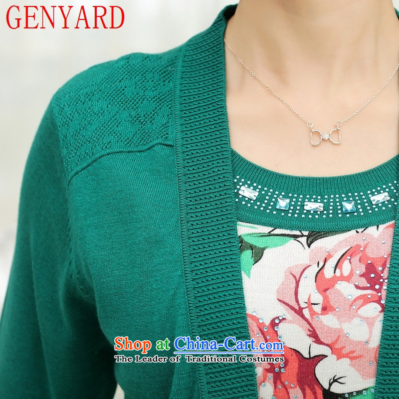 New products in the autumn GENYARD older fall inside the mother with summer stamp leave two long-sleeved T-shirt with round collar of Knitted Shirt purple L recommendations 90-120 catty ),GENYARD,,, shopping on the Internet
