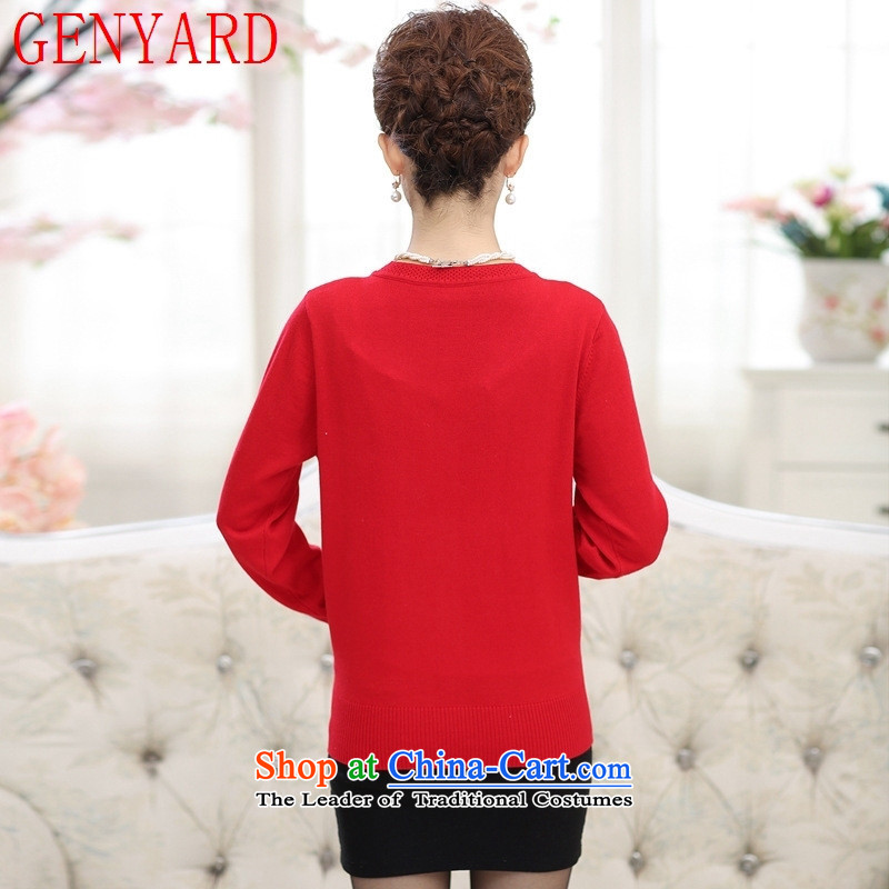 Genyard2015 autumn and winter in the new V-Neck Mount mother older knitting cardigan sweater large 40-50 loose coat pickles jacket green M recommendations 90-105 catty ,GENYARD,,, shopping on the Internet